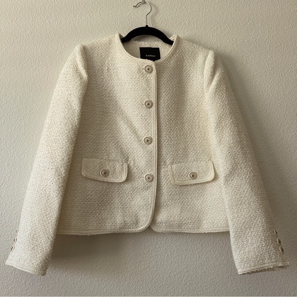 LOOKAST Trimming Round Neck Winter Tweed Jacket - Picture 3 of 7